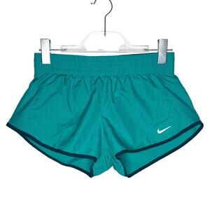 NIKE DRI-FIT Womens Running Short Elastic Waist Built In Liner Turquoise Size S